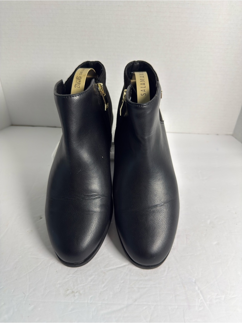 Liz Claiborne Black Leather Ankle Boots - Sleek Women's Booties Sz 6W